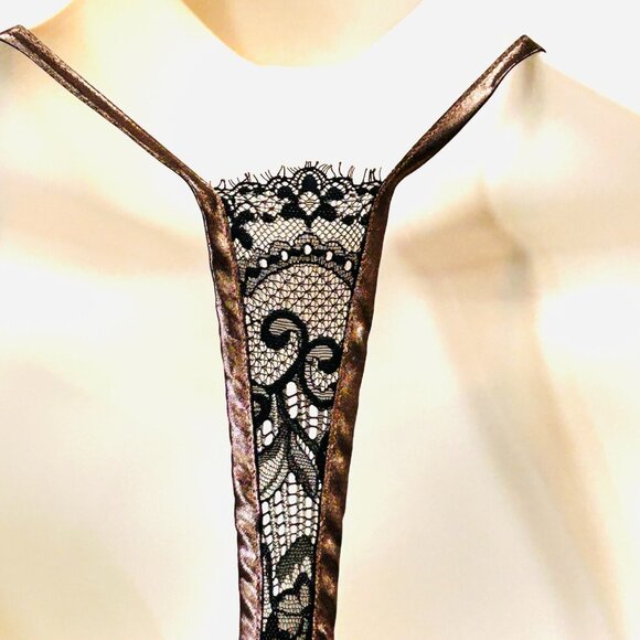 Free People Intimately Metallic Slip Dress Size M Sunset Shimmer Bronze Midi NWT - Picture 7 of 14